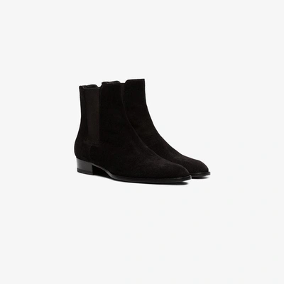 Shop Saint Laurent Wyatt Chelsea Boots In Black