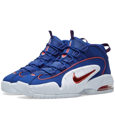 Nike Air Max Penny Red And Blue Leather Sneaker | ModeSens