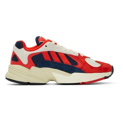 Shop Adidas Originals White & Red Yung 1 Sneakers