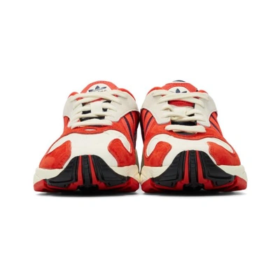 Shop Adidas Originals White & Red Yung 1 Sneakers