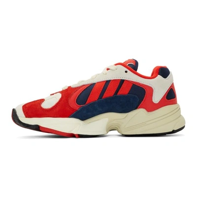 Shop Adidas Originals White & Red Yung 1 Sneakers