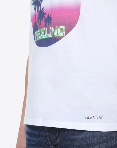 Shop Valentino Hotel Print T-shirt In White
