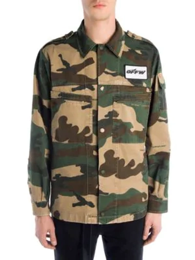 Shop Off-white Camouflage Military Shirt In All Over White