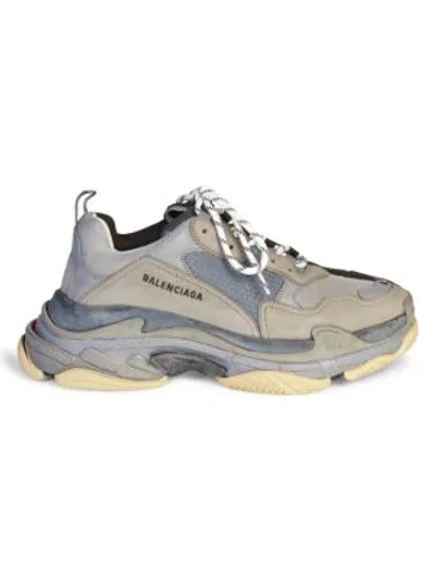 Shop Balenciaga Triple S Trainer Sneakers In Grey Black