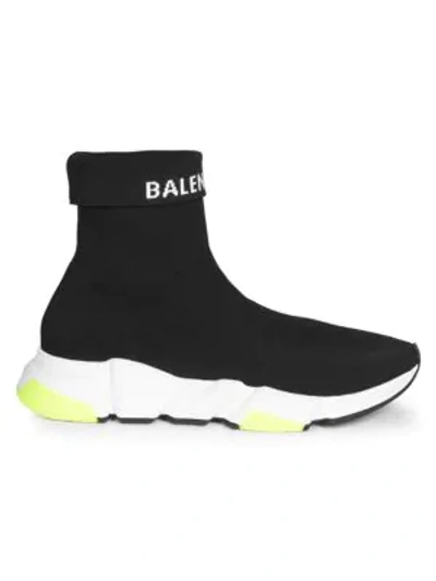 Shop Balenciaga Speed Trainer Sock Sneakers In Black White