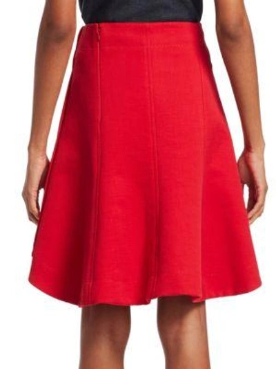 Shop Carven Cotton-blend Flare Skirt In Espelette