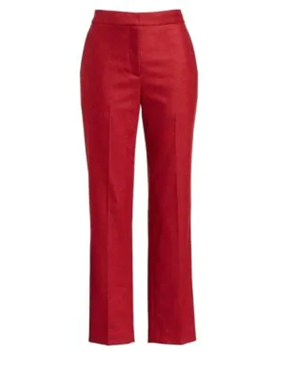 Shop Rag & Bone Poppy Wool Cropped Trousers In Red Melange