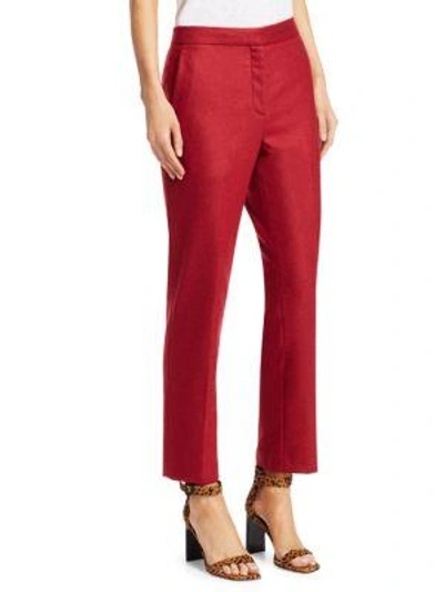 Shop Rag & Bone Poppy Wool Cropped Trousers In Red Melange