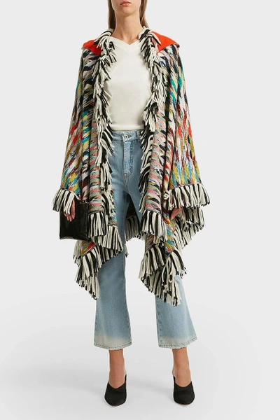 Shop Missoni Fringed Striped Wool-blend Cardigan
