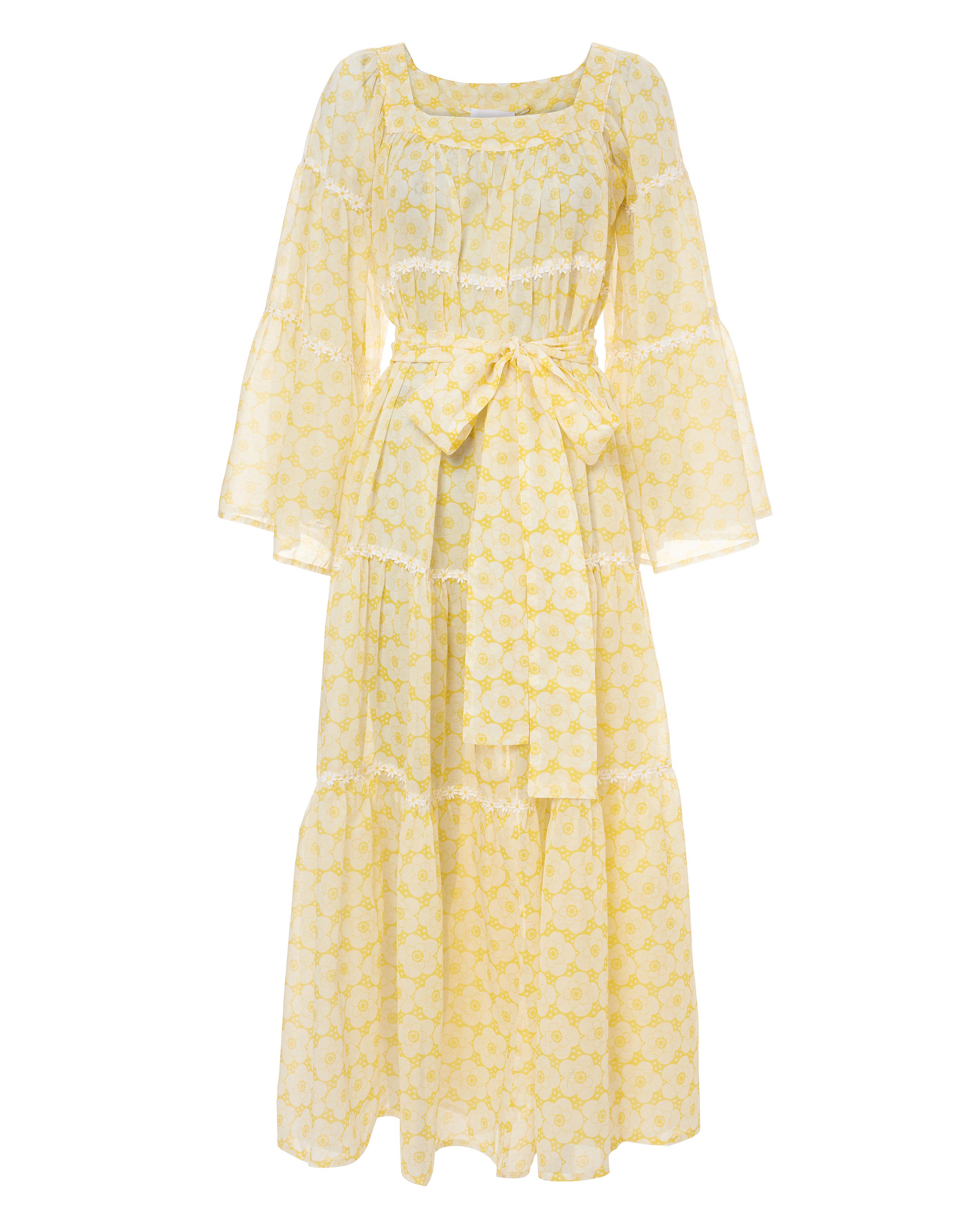 yellow peasant dress
