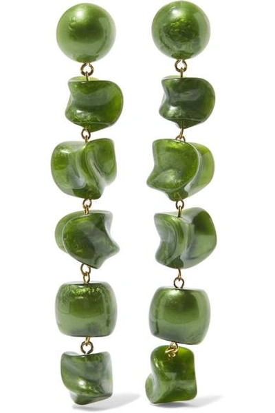 Shop Cult Gaia Leo Acrylic Earrings In Green