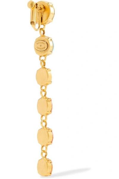 Shop Roxanne Assoulin Technicolor Gold-tone Swarovski Crystal Earrings In Orange