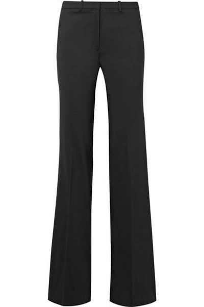 Shop Theory Demitria Stretch-wool Flared Pants In Black