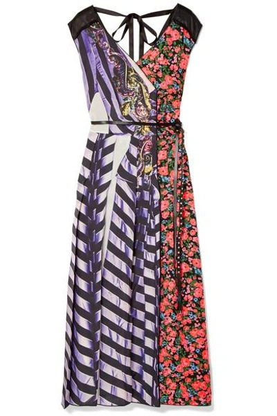 Shop Marc Jacobs Tulle-trimmed Printed Shell And Satin-twill Midi Dress