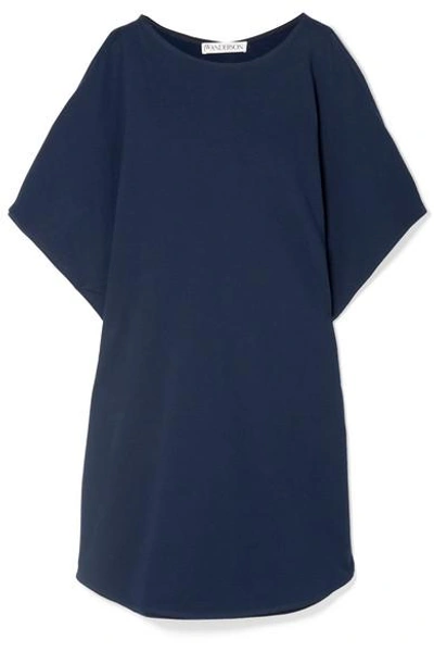 Shop Jw Anderson Draped Cotton-jersey Top In Navy