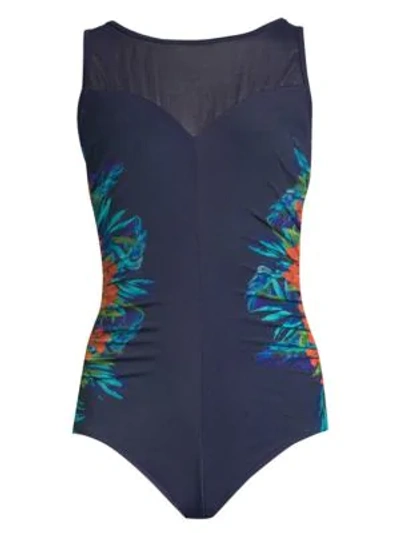Shop Miraclesuit Swim Samoan Sunset Fascination One-piece Swimsuit In Midnight