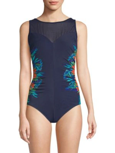 Shop Miraclesuit Swim Samoan Sunset Fascination One-piece Swimsuit In Midnight