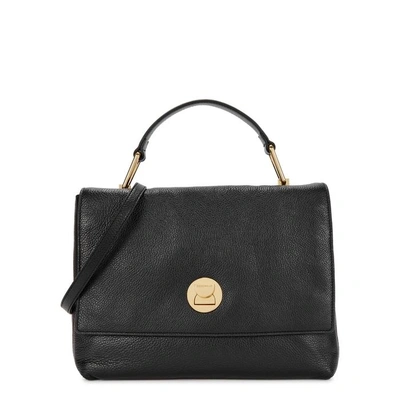 Shop Coccinelle Liya Black Grained Leather Shoulder Bag