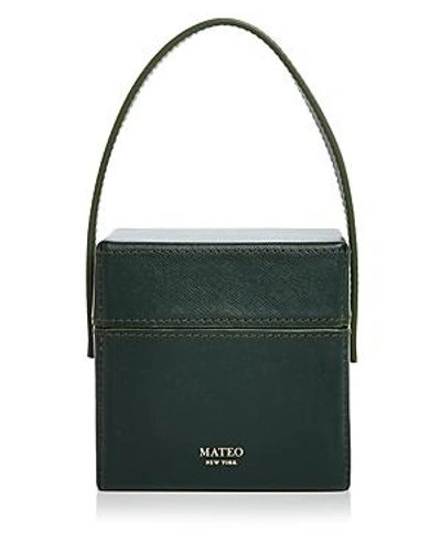 Shop Mateo Catherine Mini Saffiano Leather Box Bag In Green
