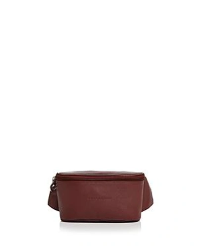 Shop Longchamp Le Foulonne Leather Belt Bag In Red Lacquer Red/silver
