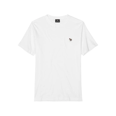 Shop Ps By Paul Smith Zebra-embroidered Cotton T-shirt In White