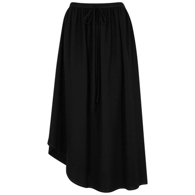 Shop Loewe Black Asymmetric Midi Skirt