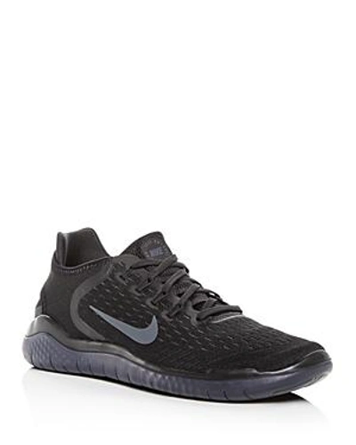 Shop Nike Men's Free Rn 2018 Lace Up Sneakers In Black/anth