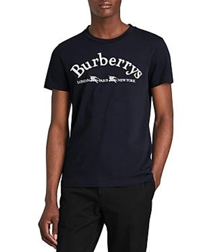 Shop Burberry Logo Graphic Tee In Navy