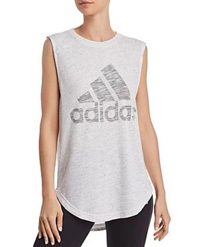 Shop Adidas Originals Winners Muscle Tank In White/mgh Solid Gray
