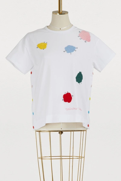 Shop Mira Mikati Monster Embroidered Cotton T-shirt In White
