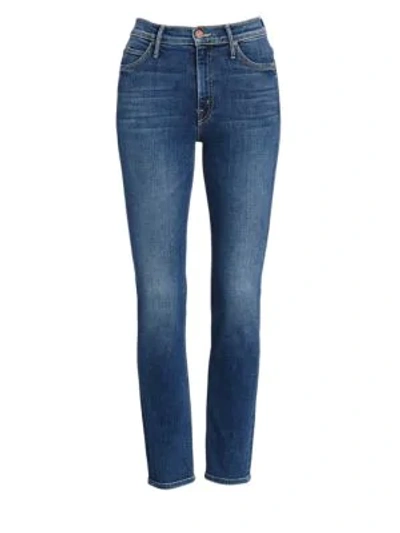 Shop Mother Dazzler Mid-rise Ankle Straight-leg Jeans In Pardon My French