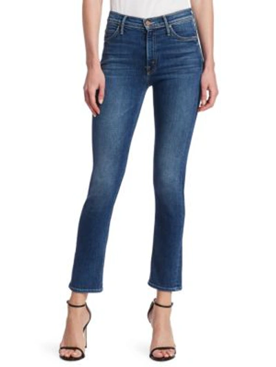 Shop Mother Dazzler Mid-rise Ankle Straight-leg Jeans In Pardon My French