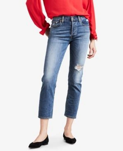 Shop Levi's Wedgie Straight-leg Cropped Jeans In Labor Of Love