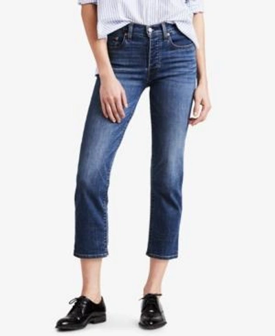 Shop Levi's Wedgie Straight-leg Cropped Jeans In Steppin Stone