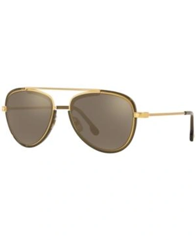 Shop Versace Sunglasses, Ve2193 56 In Tribute Gold/transp Dark Green / Light Brown Mirror Gold
