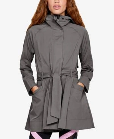Shop Under Armour Misty Copeland Hooded Trench Jacket In Mink Gray