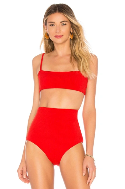 Shop Mara Hoffman Sia Bikini Top In Red Rib