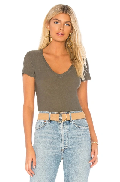 Shop James Perse V Neck Tee In Army