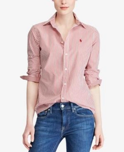 Shop Polo Ralph Lauren Slim-fit Shirt In Red/white