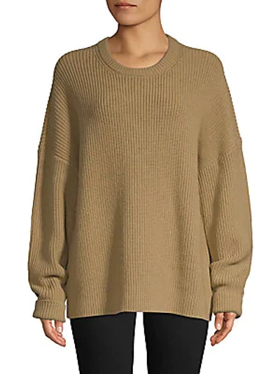 Shop Michael Kors Stretch Cashmere Sweater In Chino