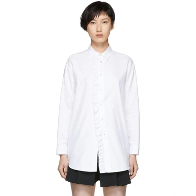 Shop Red Valentino White Frill Shirt Dress In 001 White