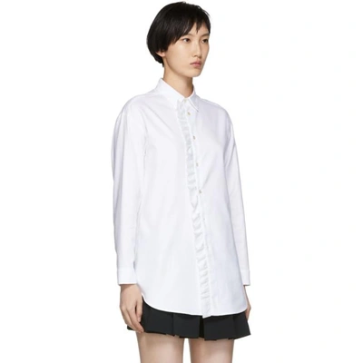 Shop Red Valentino White Frill Shirt Dress In 001 White