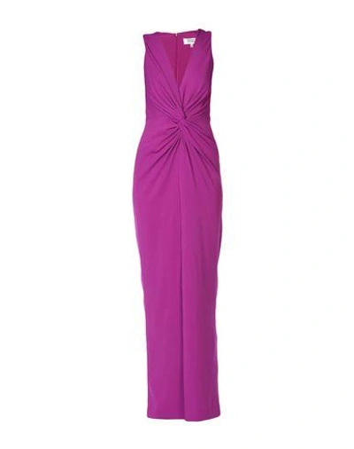 Shop Badgley Mischka Long Dress In Purple