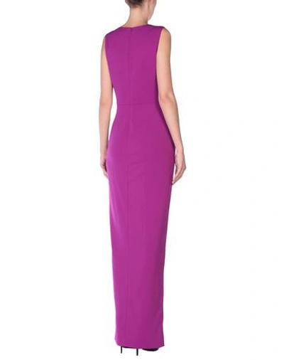 Shop Badgley Mischka Long Dress In Purple