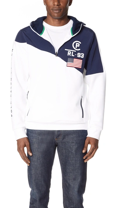 Shop Polo Ralph Lauren Training Jersey Anorak In Navy White