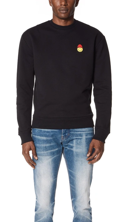 Shop Ami Alexandre Mattiussi Smiley Sweatshirt In Black