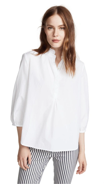Shop Birds Of Paradis Sara Henley Shirt In White