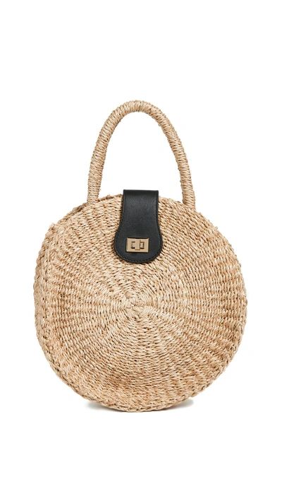 Shop Kayu Gianna Straw Round Tote In Natural