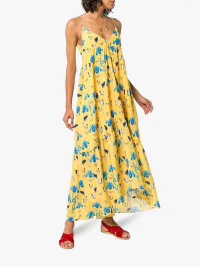 Shop Borgo De Nor Anais Floral Print Dress In Yellow/orange