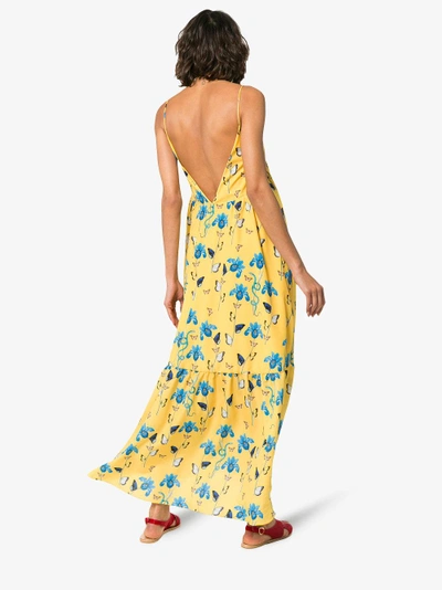 Shop Borgo De Nor Anais Floral Print Dress In Yellow/orange